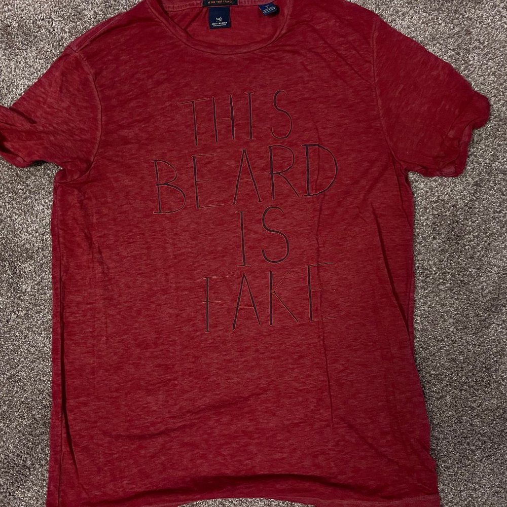 Mens Scotch & Soda Red S/S T-Shirt - Sz L